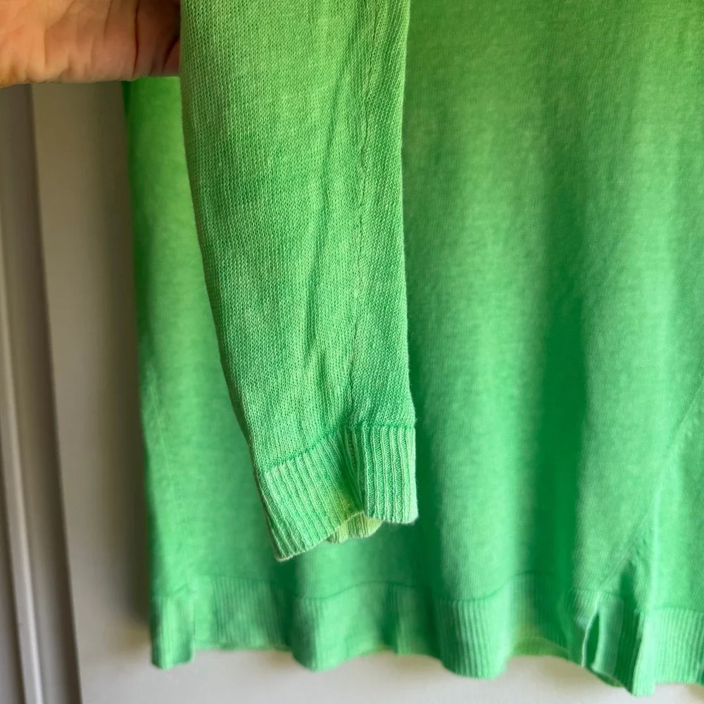 Lilly Pulitzer Womens Small Lime Green 100% Linen Lightweight Knit Sweater Top